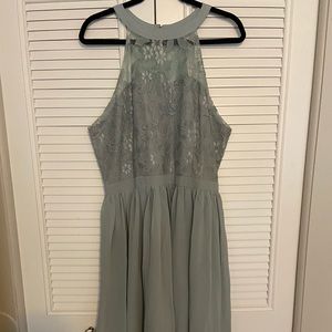 RetroStage mint green halter dress